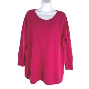 Pure Collection Cashmere Sweater Womens Size 12 Pink Solid FS-1147‎